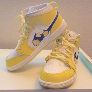 AIR JORDAN 1 MID SE GS 'ROSE PATCH -YELLOW'